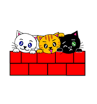 3匹のこねこ 1（文字なし)シロ・トラ・クロ（個別スタンプ：39）