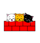 3匹のこねこ 1（文字なし)シロ・トラ・クロ（個別スタンプ：40）