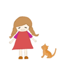 小さな女の子のルミールと猫のキャラメル（個別スタンプ：34）