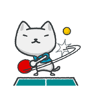 卓球で会話するスタンプ！☆ネコ卓球(シロ)（個別スタンプ：36）