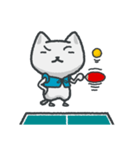 卓球で会話するスタンプ！☆ネコ卓球(シロ)（個別スタンプ：39）