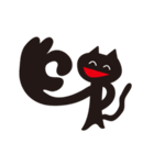 オーバーアクション黒猫（個別スタンプ：15）