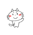 手書き風の白猫スタンプ（個別スタンプ：31）