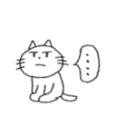 手書き風の白猫スタンプ（個別スタンプ：35）