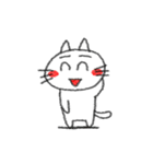 手書き風の白猫スタンプ（個別スタンプ：36）