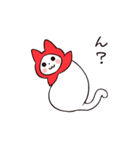 赤ずきん白猫（個別スタンプ：3）