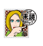 女の子 切手スタンプ（個別スタンプ：4）