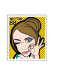 女の子 切手スタンプ（個別スタンプ：8）