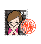 女の子 切手スタンプ（個別スタンプ：10）