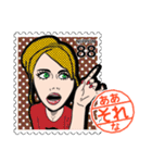 女の子 切手スタンプ（個別スタンプ：18）
