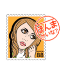 女の子 切手スタンプ（個別スタンプ：20）