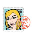 女の子 切手スタンプ（個別スタンプ：23）