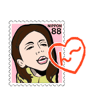 女の子 切手スタンプ（個別スタンプ：27）