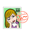 女の子 切手スタンプ（個別スタンプ：29）