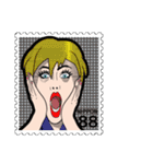 女の子 切手スタンプ（個別スタンプ：31）