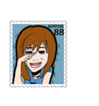 女の子 切手スタンプ（個別スタンプ：32）