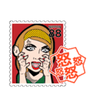 女の子 切手スタンプ（個別スタンプ：33）
