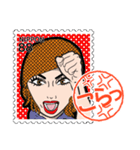 女の子 切手スタンプ（個別スタンプ：34）