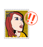 女の子 切手スタンプ（個別スタンプ：36）