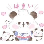 [無料LINEスタンプ] はま寿司×もちもちぱんだ 寿司スタンプ