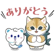 うえたん×サメにゃん コラボスタンプの画像