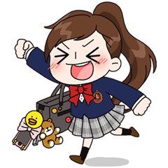 [LINEスタンプ] 大げさ女子高校生・ゆうこの画像（メイン）