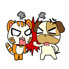 [LINEスタンプ] Cat and Dog