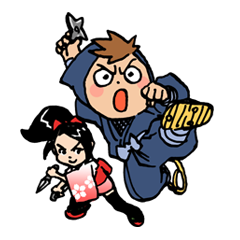 [LINEスタンプ] 見習い忍者 ケン＆しゅり