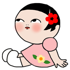 [LINEスタンプ] こけしのまりちゃん