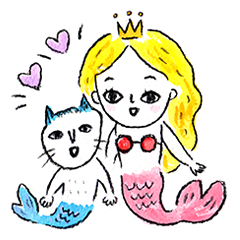 [LINEスタンプ] 人魚ちゃんと魚族の仲間たちの画像（メイン）