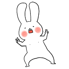 [LINEスタンプ] ちくびウサギ