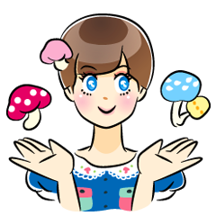 [LINEスタンプ] きのこガーリー「粘菌丸きの子」の画像（メイン）