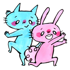 [LINEスタンプ] にゃん吉とぴょん吉