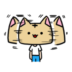 [LINEスタンプ] キャットヘッド田中くんの画像（メイン）