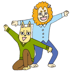 [LINEスタンプ] ガオ太とニャオ太