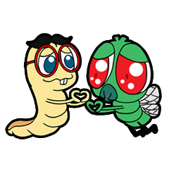 [LINEスタンプ] Funny Insects - crazy worm and cute flyの画像（メイン）