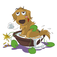 [LINEスタンプ] Dodimon: The Cheeky Golden Retrieversの画像（メイン）