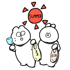 [LINEスタンプ] いぬとうさぎ 夏休みの画像（メイン）