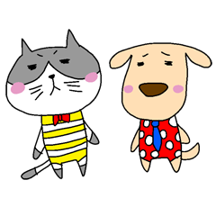 [LINEスタンプ] ニャンコとワンコの画像（メイン）