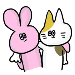 [LINEスタンプ] ねことうさぎの画像（メイン）