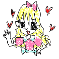 [LINEスタンプ] らくがき女子の画像（メイン）