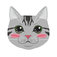 [LINEスタンプ] ねこ面相 さばとら