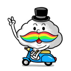 [LINEスタンプ] Mr.Cloud's Rainbow Moustache