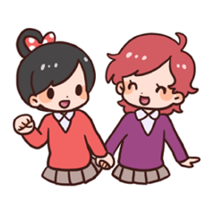 [LINEスタンプ] COLORFULカーディガンGIRLS