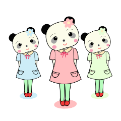 [LINEスタンプ] Pandakochan and two friends 2 (English)