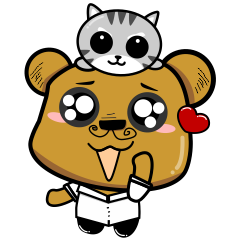 [LINEスタンプ] Nemo bear ＆ Moku kittyの画像（メイン）