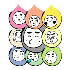 [LINEスタンプ] かおいろの画像（メイン）