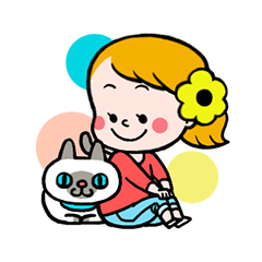 [LINEスタンプ] はなちゃんとネコと友達との画像（メイン）