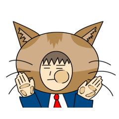 [LINEスタンプ] 猫男サラリーマンの画像（メイン）