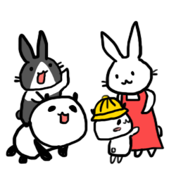 [LINEスタンプ] うさぱん一家